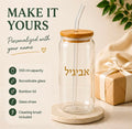 Personalized Glass Cup with Name – personalization example