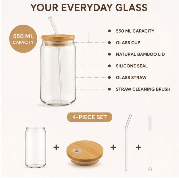 Personalized Glass Cup with Name – features and dimensions